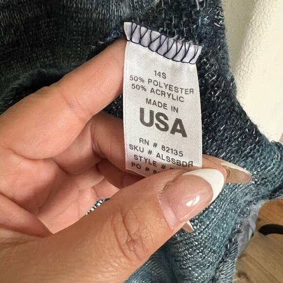 Fresh Produce Womens Lightweight Open Knit‎ Long Sleeve Top Blue Size XL - Picture 6 of 9